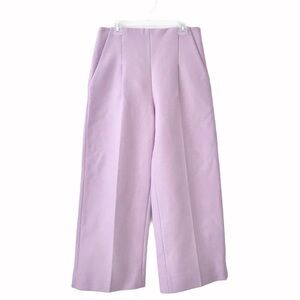Chalayan Purple Wool Cashmere Blend Twill Cropped Trouser Pants